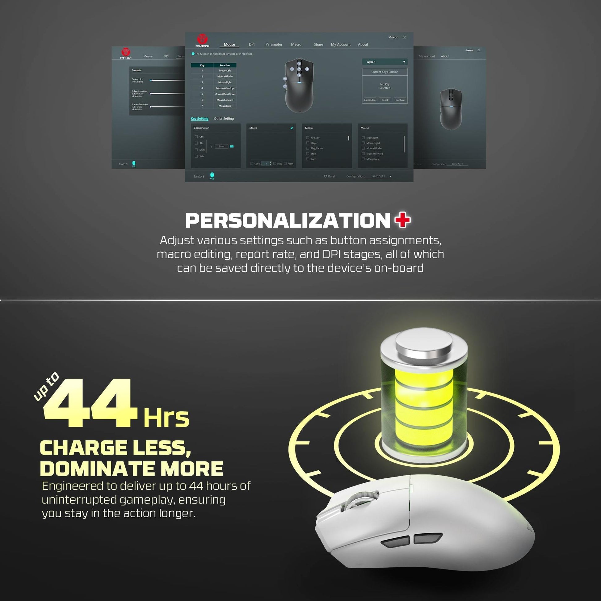 Fantech WG13S Tanto S Wireless Gaming Mouse 8k - - Fun Touch Shop