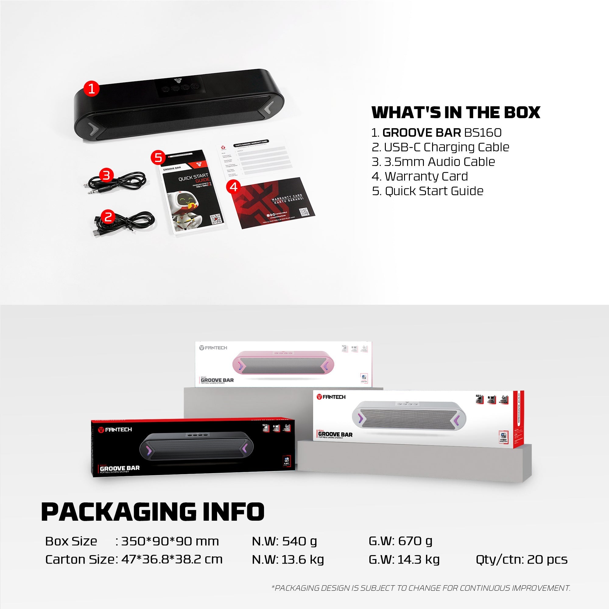 Fantech Bluetooth Speaker Groove Bar BS160 Black - - Fun Touch Shop