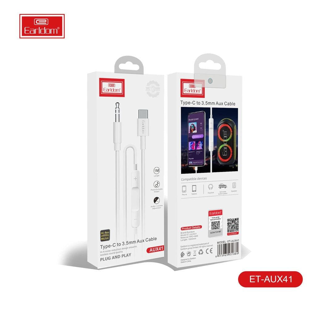 Earldom AUX41 Wire Connecting From TypeC Cables & Chargers
