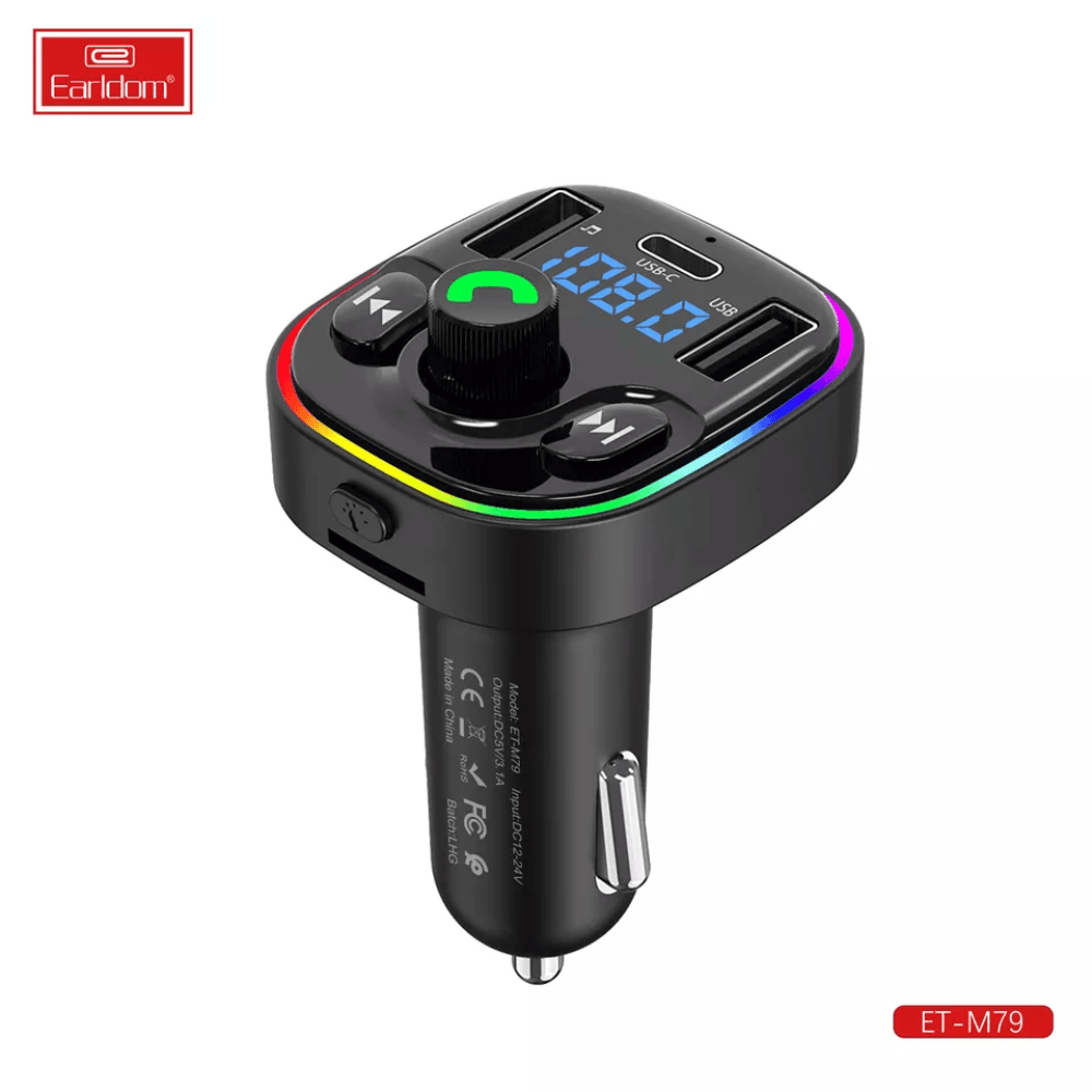 Earldom car wireless charger dual usb car phone charger bt mp3 player