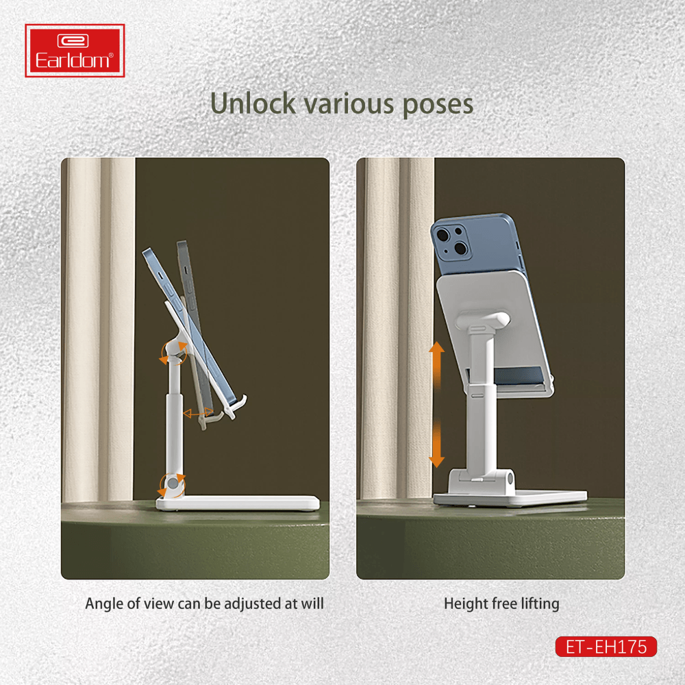 Earldom Desktop Tablet Holder Table Cell Foldable Extend ET EH175 Cables &