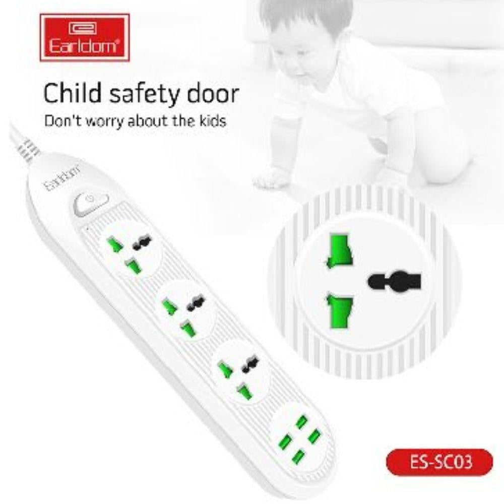 Earldom Earldom ES SC03 Power Socket 4USB 2500W / 2.1A 200CM EU Cables &