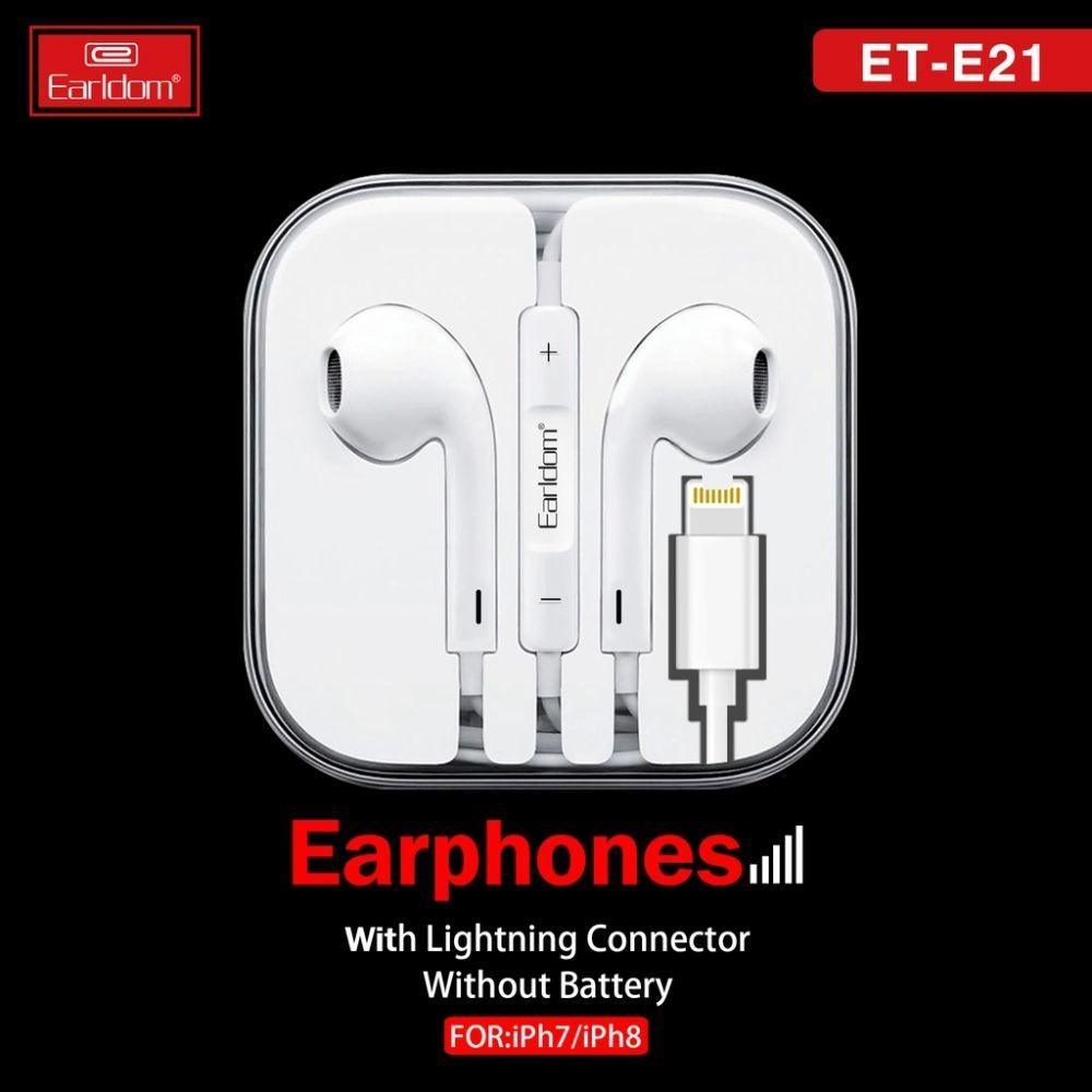 Earldom et-e21 iphone lightning earphone wired - Fun Touch