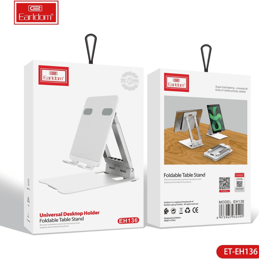 Earldom ET EH136 Mobile Phone Holder Stand White Cables & Chargers