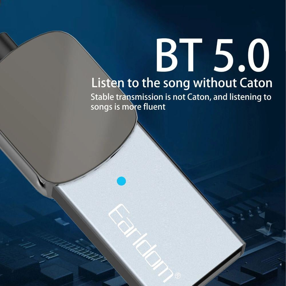 EARLDOM ET M64 Fashionable Design Aluminum Alloy 3.5mm AUX BT5.0 Car Usb