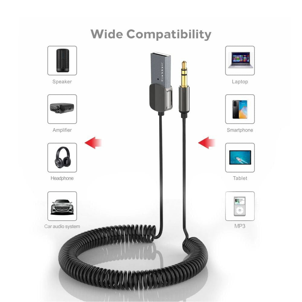 EARLDOM ET - M64 Fashionable Design Aluminum Alloy 3.5mm AUX BT5.0 Car Usb