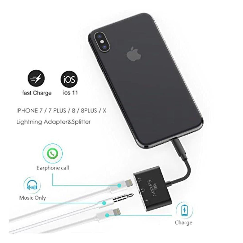 Earldom ET OT30 3in1 Dual Lightning + 3.5 Audio Cables & Chargers