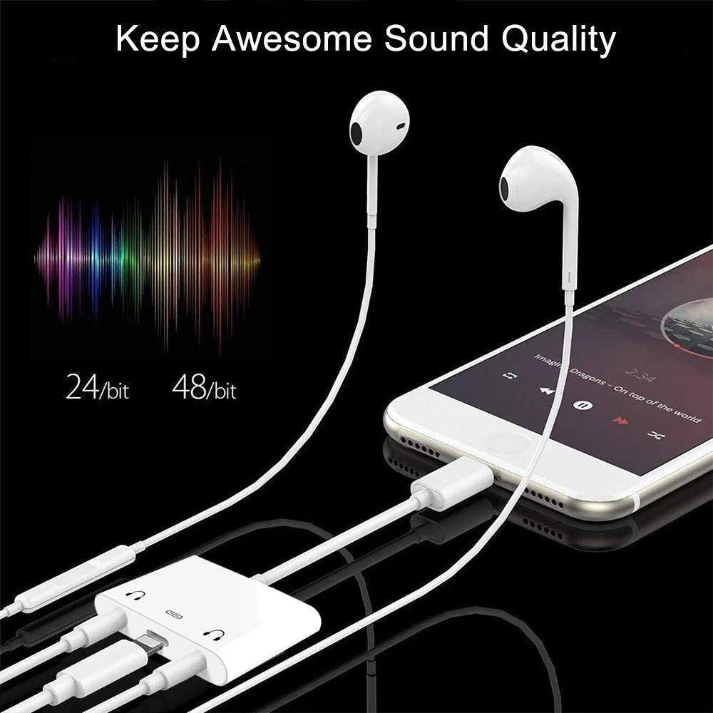 Earldom ET OT30 3in1 Dual Lightning + 3.5 Audio Cables & Chargers