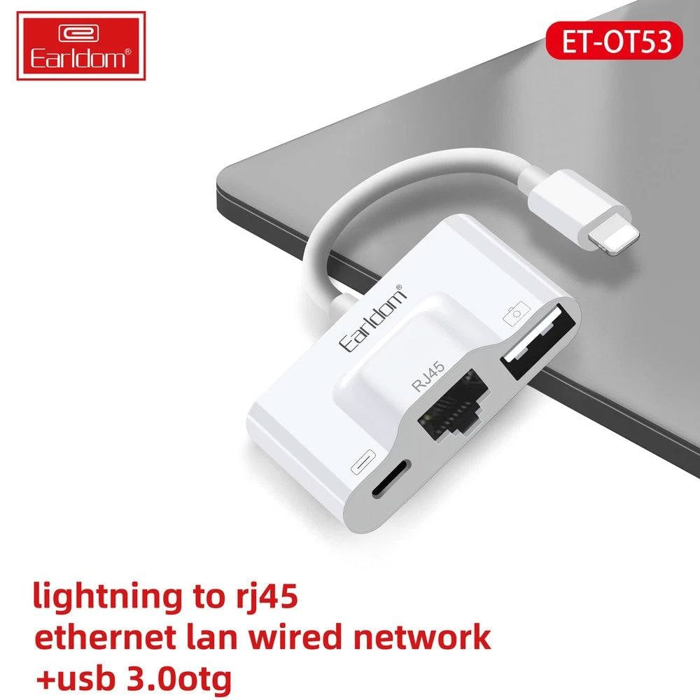 Earldom OT53 Lightning Adapter 3in1 Cables & Chargers