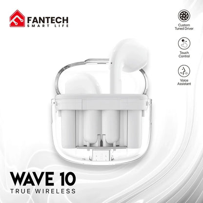 Fantech tws bluetooth earbuds wave 10 tw10 with built-in microphone - audio | earphone