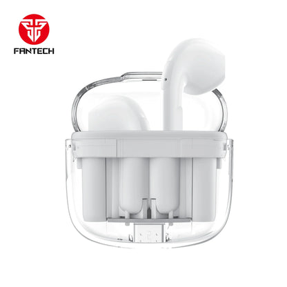Fantech tws bluetooth earbuds wave 10 tw10 with built-in microphone - white - audio | earphone