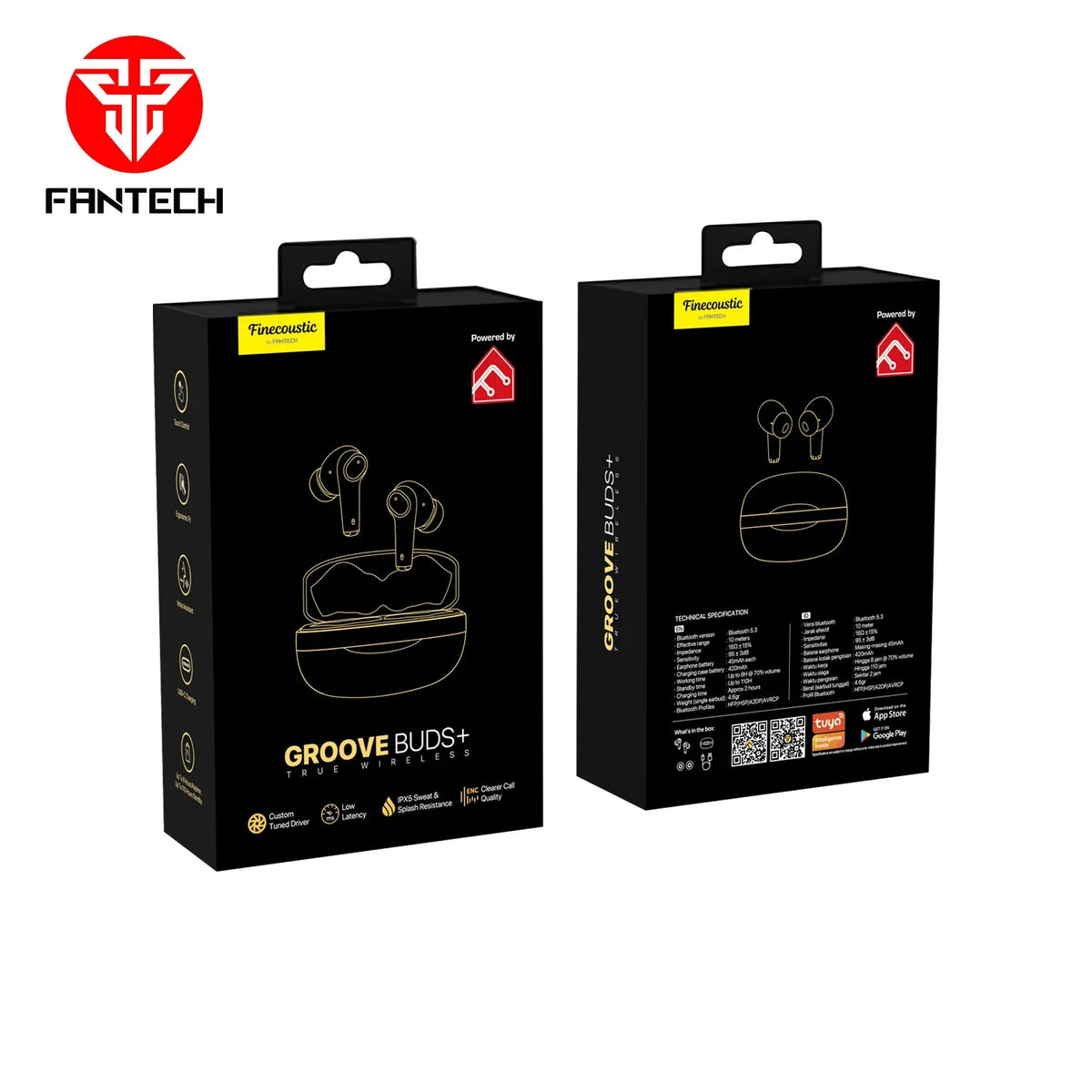 Fantech tws bluetooth groove buds+ tx2 with built-in microphone - audio | earphone