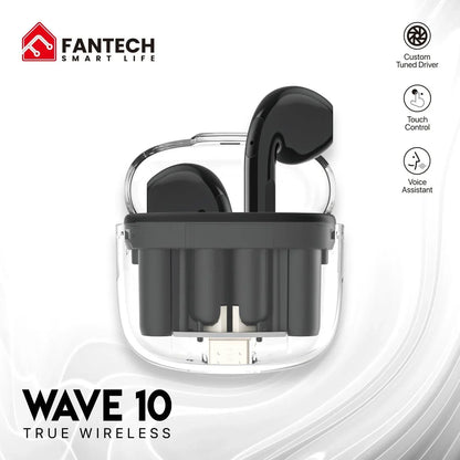 Fantech tws bluetooth wireless wave 10 tw10 built-in microphone