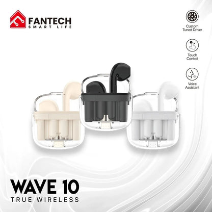 Fantech tws bluetooth wireless wave 10 tw10 built-in microphone