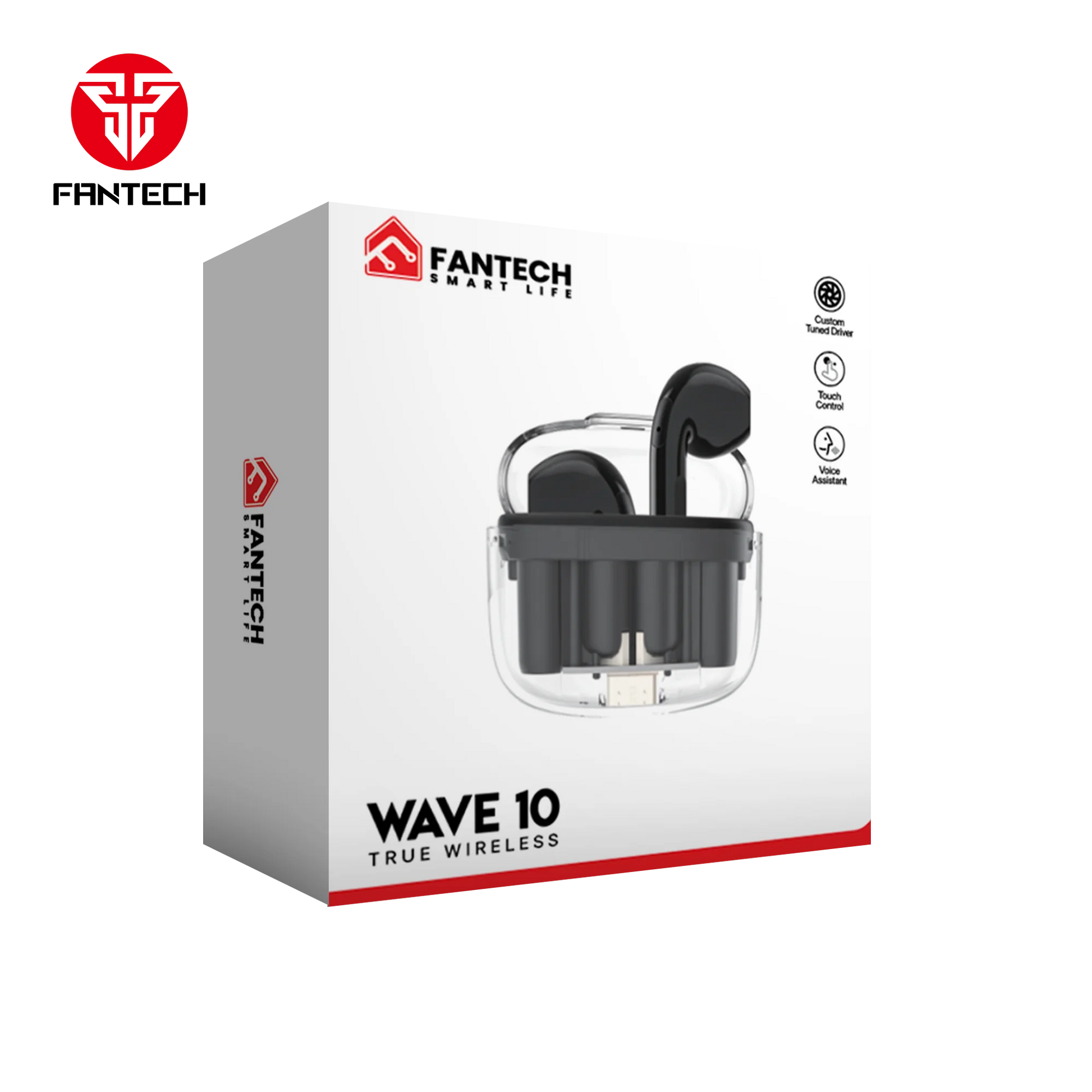 Fantech tws bluetooth wireless wave 10 tw10 built-in microphone