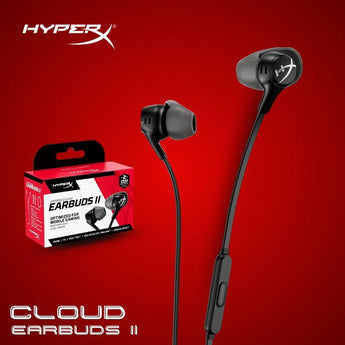 Hyperx cloud earbuds ii – 14mm drivers four eartips hard-shell carrying case,