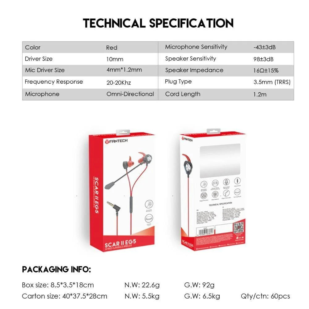 Scar ii eg5 wired gaming earbuds