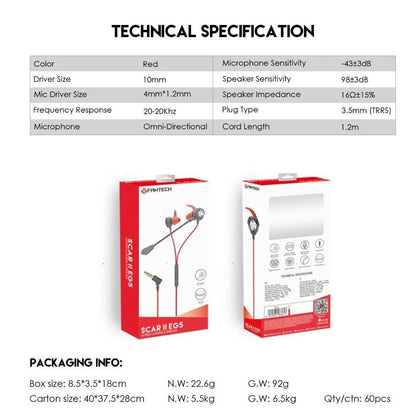 Scar ii eg5 wired gaming earbuds
