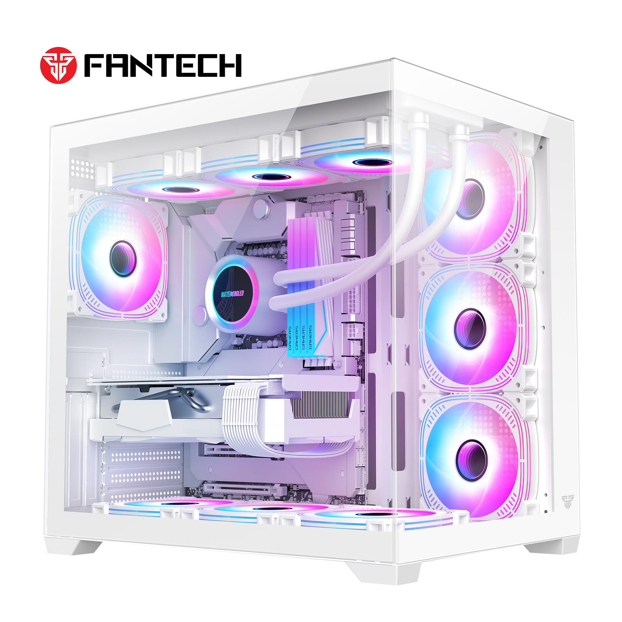Fantech CG85 LUMINA MID Tower Gaming Case - White - Fun Touch Jordan