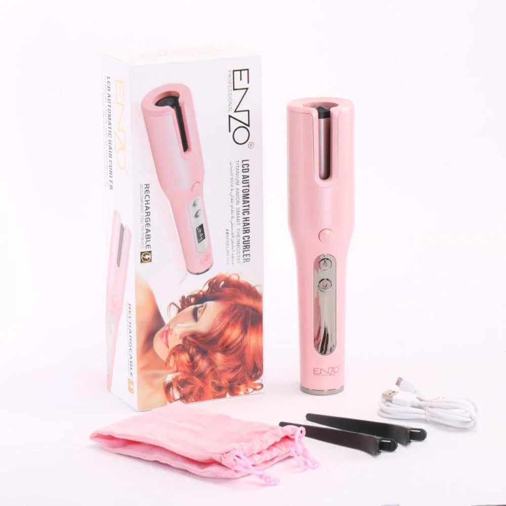 ENZO adjustable temperature charging hair curler automatic rotating crimping