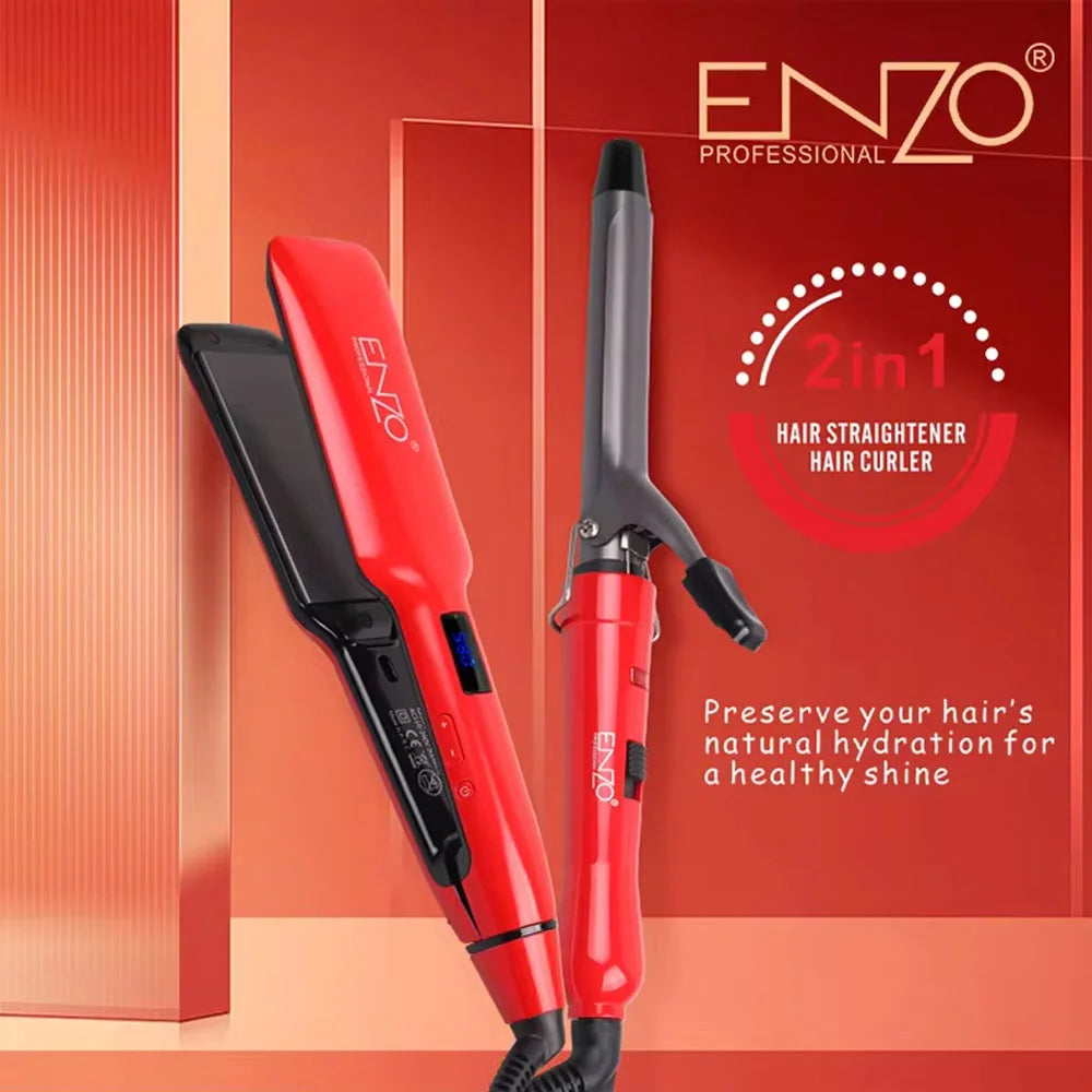 Enzo en-3888w flat iron 2 in 1 hair straightener and curler