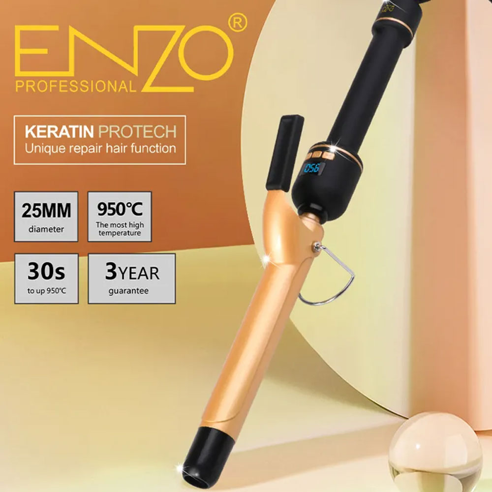 Enzo italy en-9102 professional 25mm big barrel ceramic hair curler