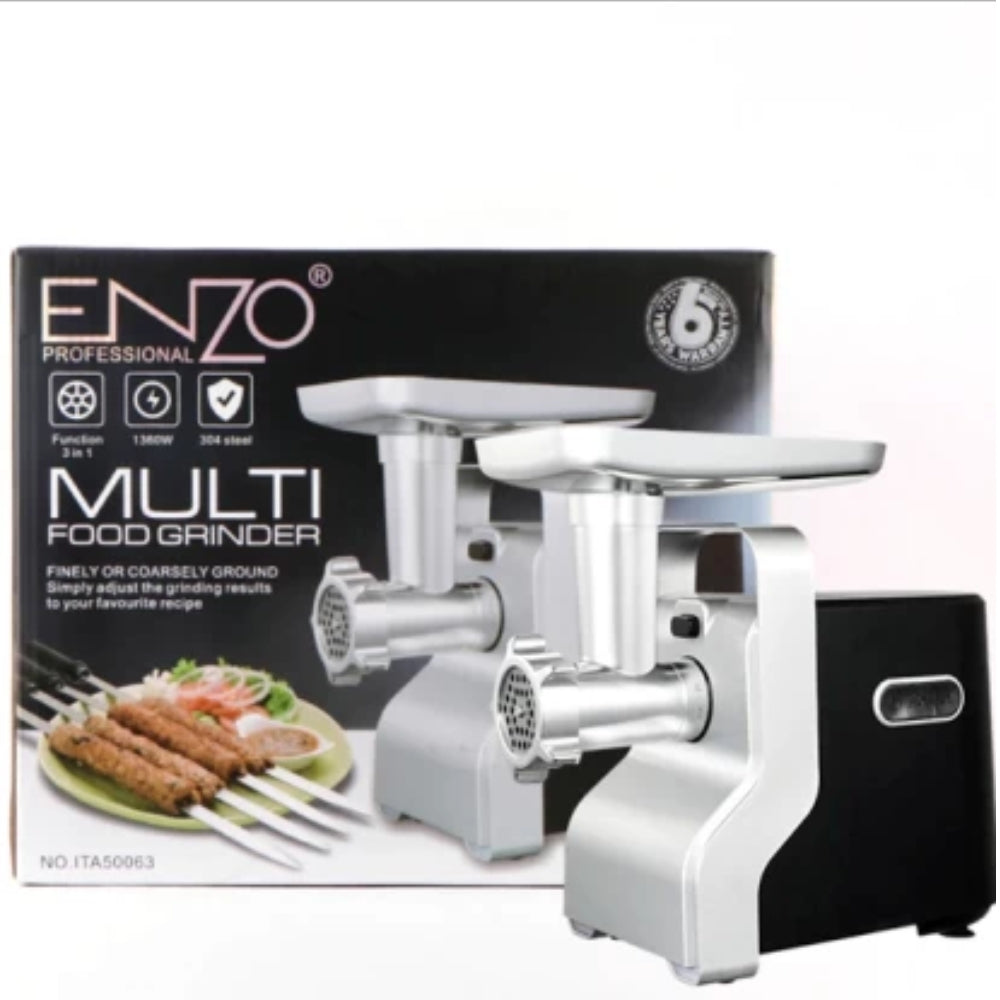 Enzo multi-function stainless steel meat grinder | 1360 w