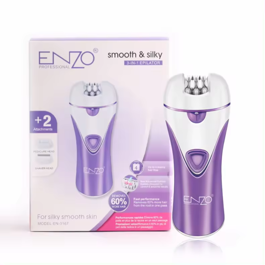 Enzo women hair removal set 3 in 1 smooth & silky epilator - Fun Touch