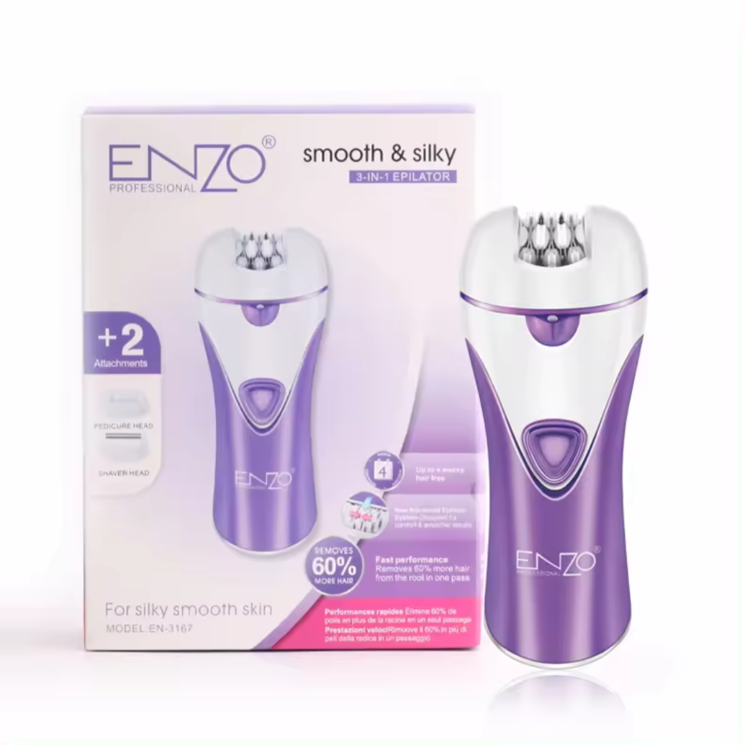 ENZO Women Hair Removal Set 3 in 1 Smooth & Silky Epilator JOD 22 Skin Care