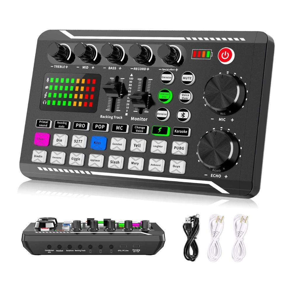 Facmogu F998 Live Sound Card Audio Mixer Audio
