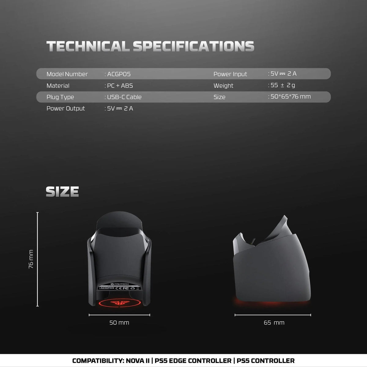 Fantech acgp05 charging dock for wgp15 - console | controller