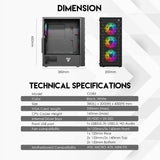 Fantech Aero 2 CG83 Middle Tower Case Tower Case & Monitor