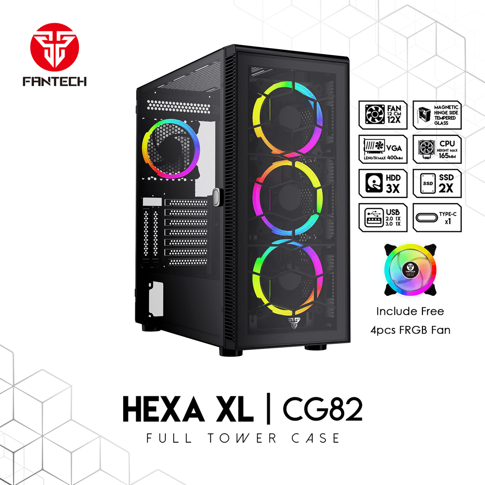 Fantech aero xl cg81 full tower case with 4 free rgb fan JOD 55