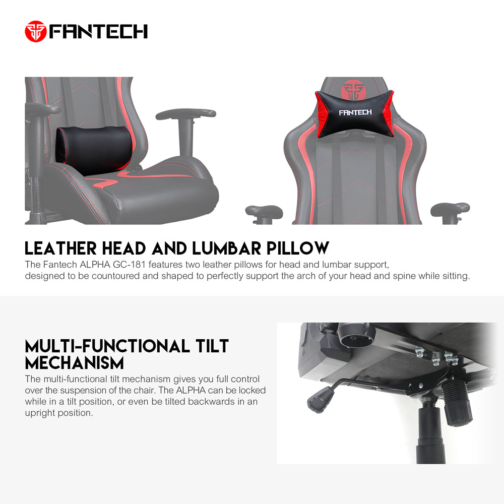 FANTECH ALPHA GC 181 GAMING CHAIR | Red Desk & Chair