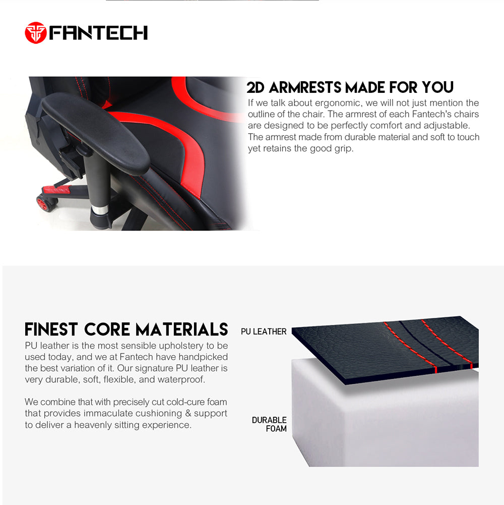 FANTECH ALPHA GC 181 GAMING CHAIR | Red Desk & Chair