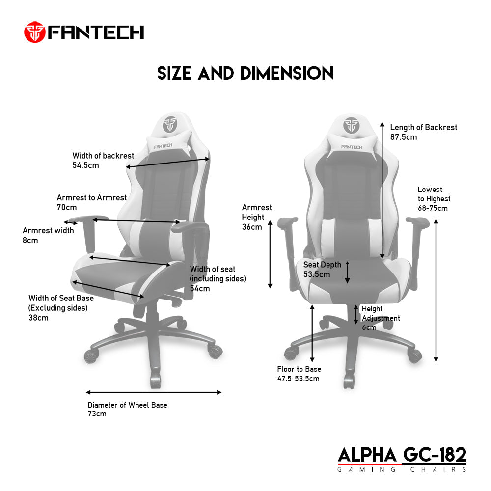 FANTECH ALPHA GC 182 GAMING CHAIR | White Desk & Chair