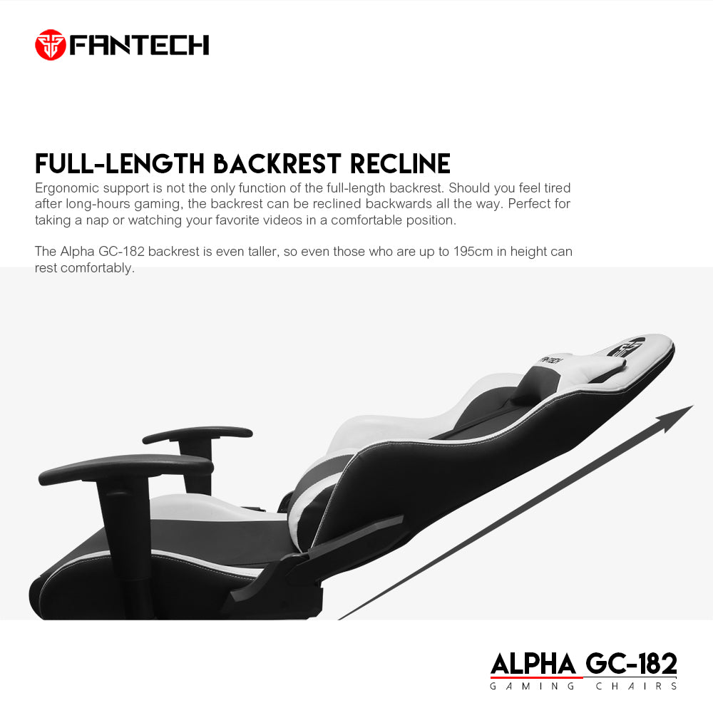 FANTECH ALPHA GC 182 GAMING CHAIR | White Desk & Chair