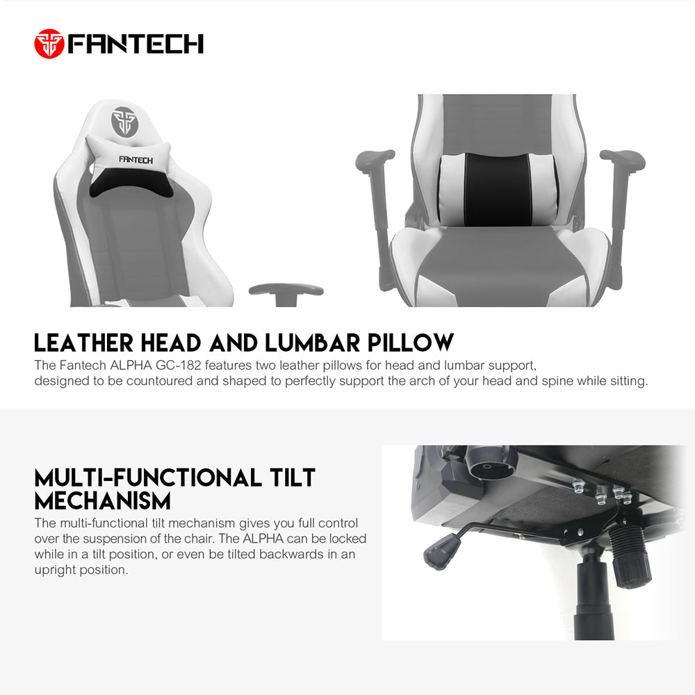 FANTECH ALPHA GC 182 GAMING CHAIR | White Desk & Chair