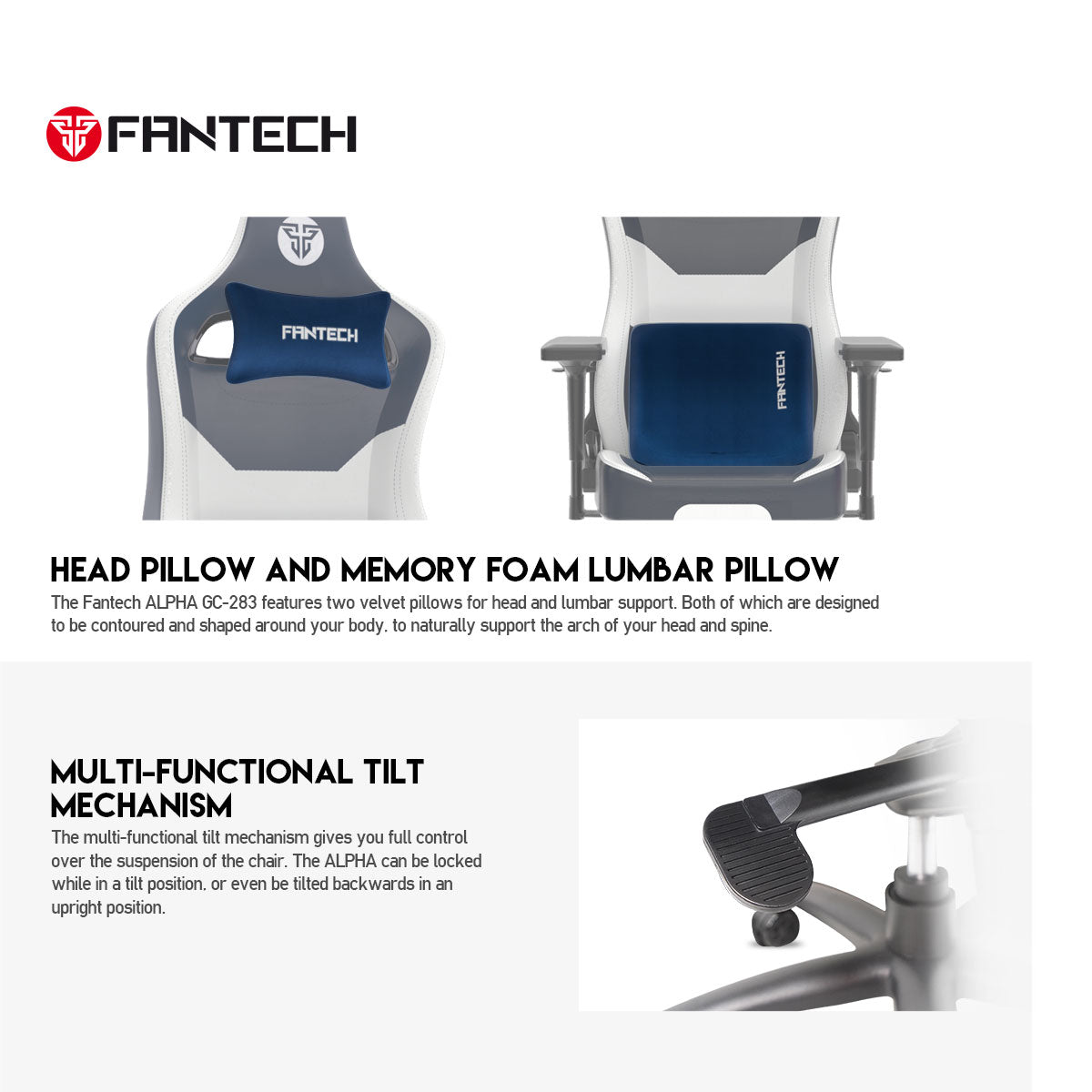 Fantech alpha gc-283 gaming chair | blue - Fun Touch