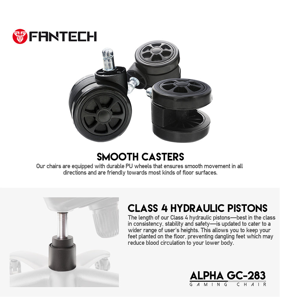 FANTECH ALPHA GC 283 GAMING CHAIR | White Desk & Chair