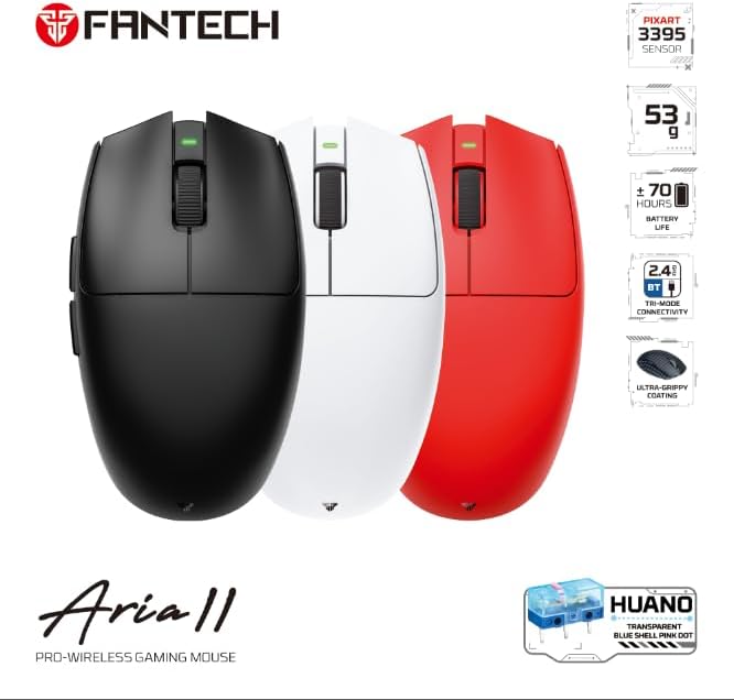 FANTECH ARIA XD7V2 Wireless Gaming Mouse 53g Ultra Lightweight HUANO Switches