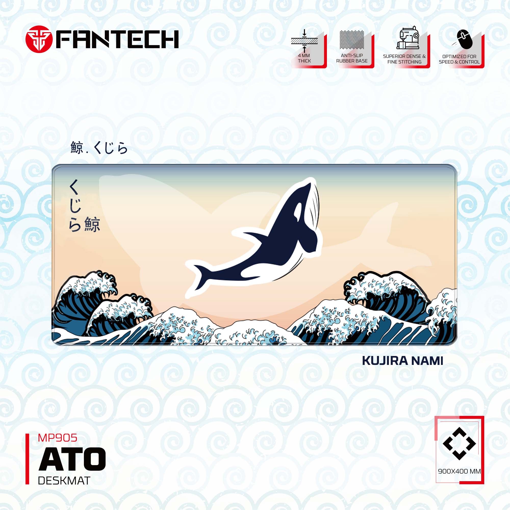 Fantech ATO MP905 Mousepad KUJIRA NAMI (Beige) Mousepad
