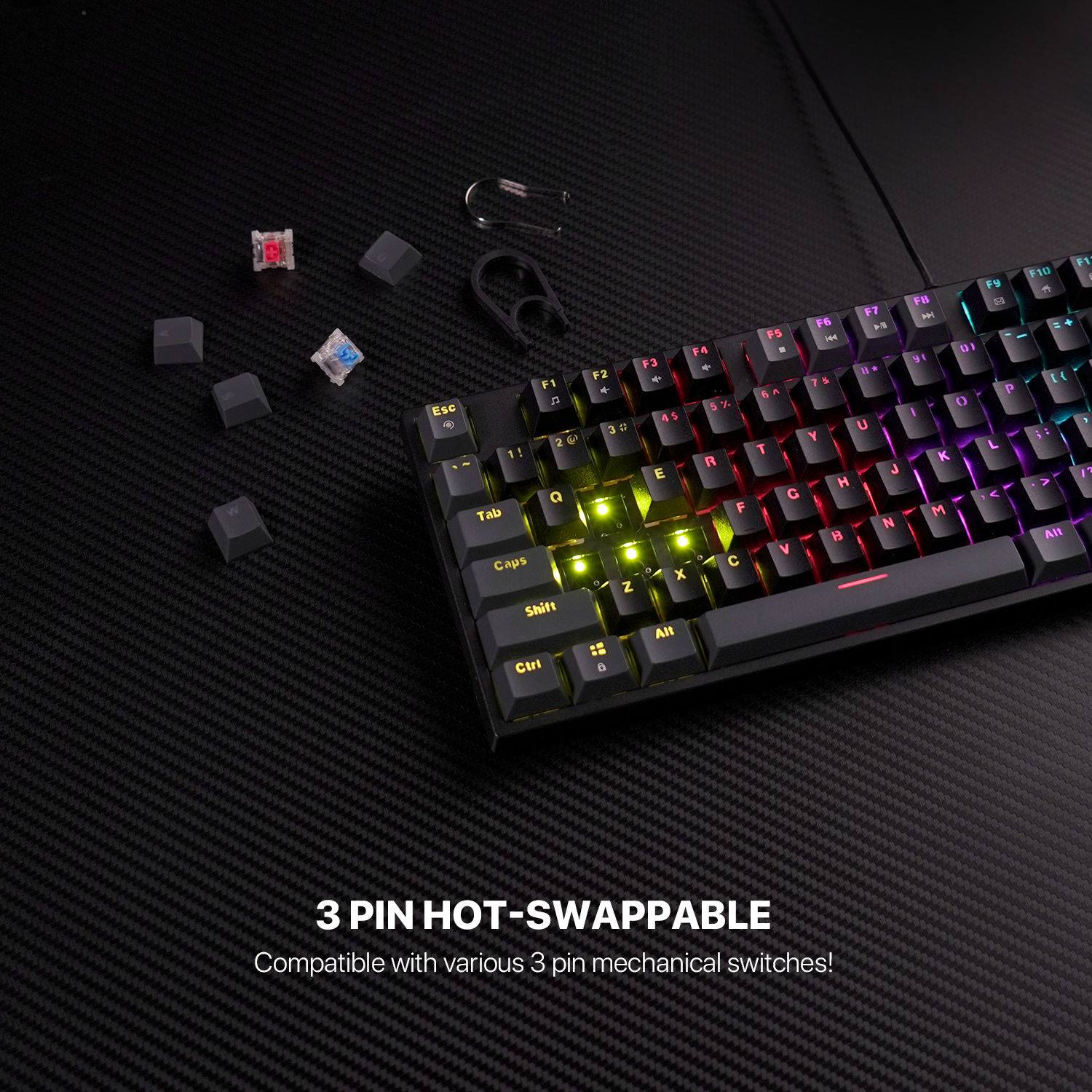 Fantech ATOM TKL MK876v2 Double Injection Keycaps Mechanical Keyboard Keyboard
