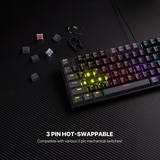 Fantech atom tkl mk876v2 double injection keycaps mechanical keyboard - Fun Touch