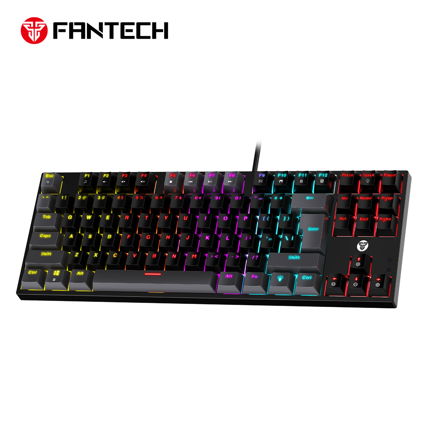 Fantech atom tkl mk876v2 double injection keycaps mechanical keyboard - Fun Touch