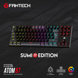 Fantech atom tkl mk876v2 double injection keycaps mechanical keyboard - Fun Touch