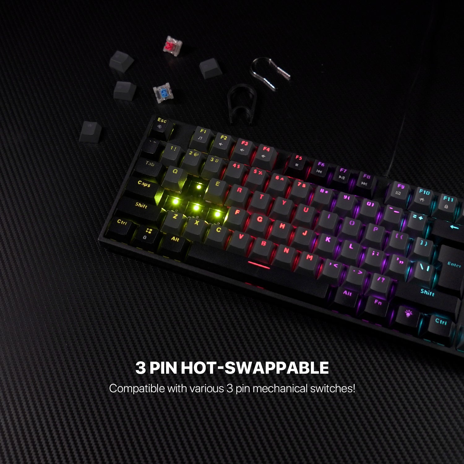 Fantech ATOM TKL MK886v2 104Keycaps Keycaps Mechanical Keyboard Keyboard