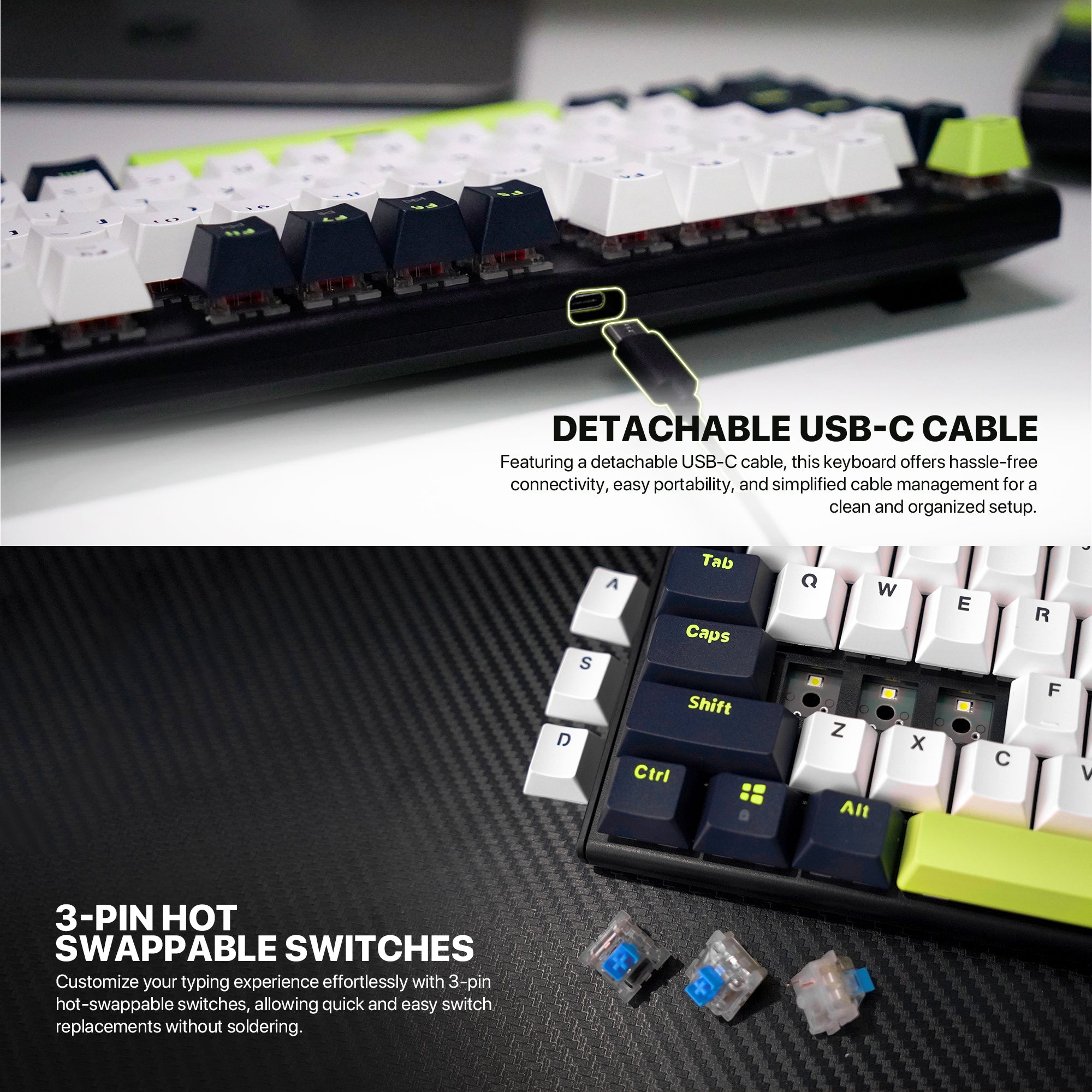 FANTECH ATOM104S MK878S MECHANICAL GAMING KEYBOARD MORI EDITION WHITE Keyboard