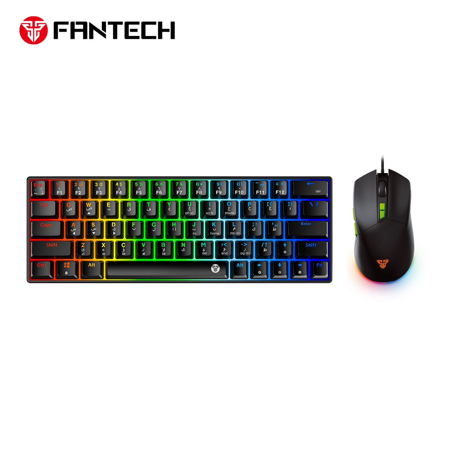 Fantech atom63 mk859c mechanical gaming keyboard & mouse arabic/english - Fun Touch