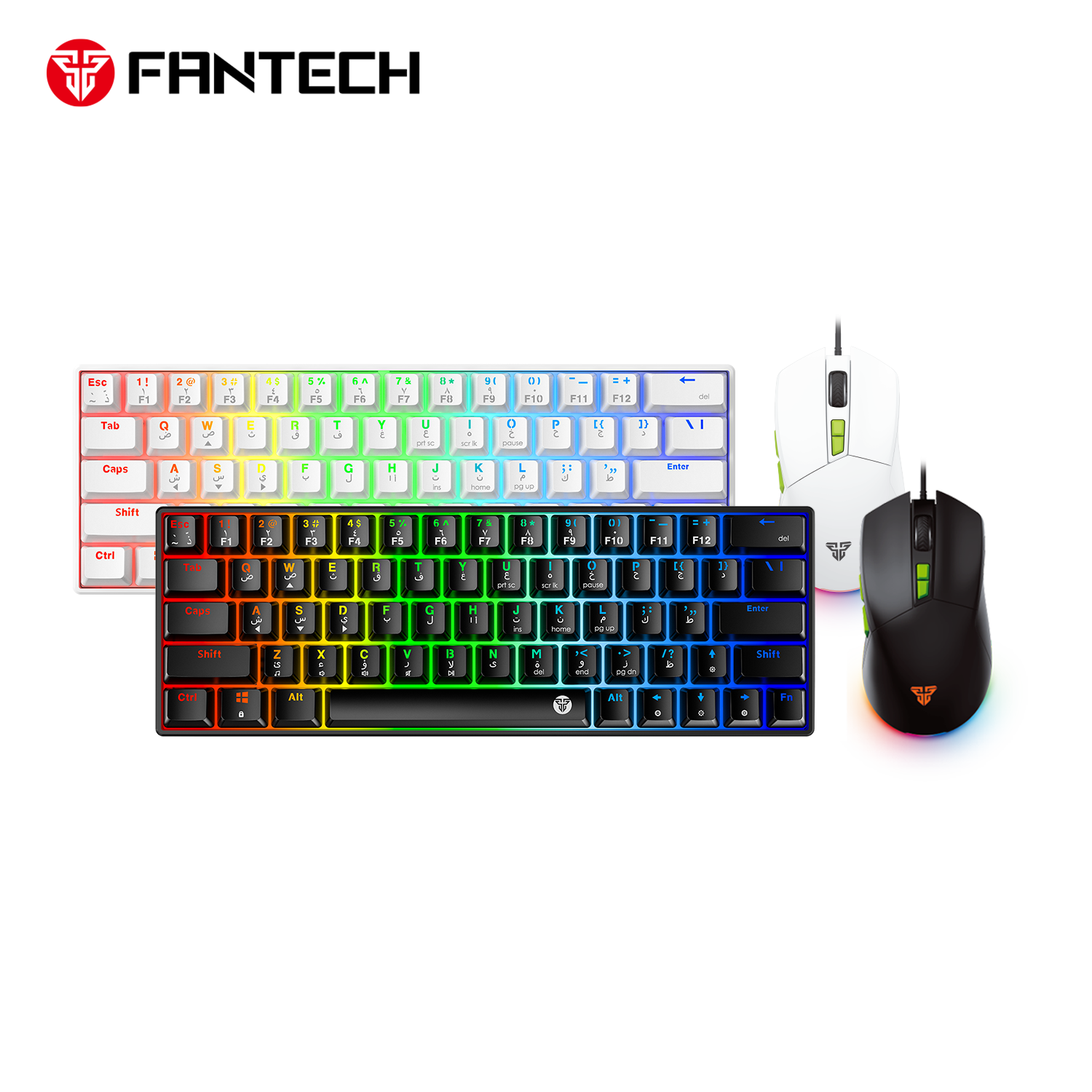 Fantech atom63 mk859c mechanical gaming keyboard & mouse arabic/english - Fun Touch